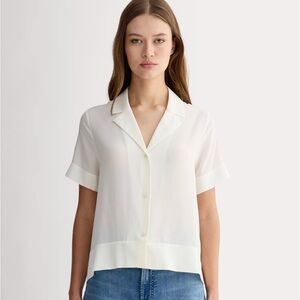 Everlane The Notch Shirt European Flax Linen Large Off White New With Tags‎